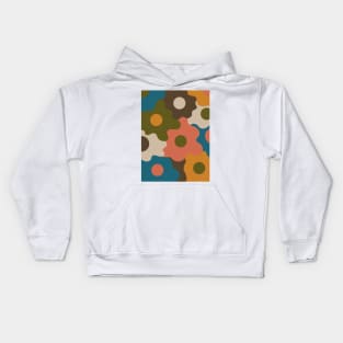 Retro Groovy Egg Flowers - Deep Autumn Seasonal Color Palette Kids Hoodie